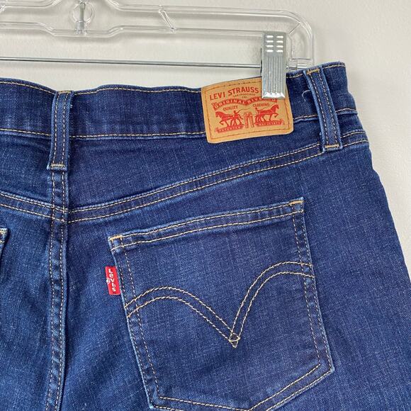 Levi's‎ Mid Length Jean Shorts Dark Wash Mid Rise Denim Casual Classic Size 30 - Picture 5 of 8